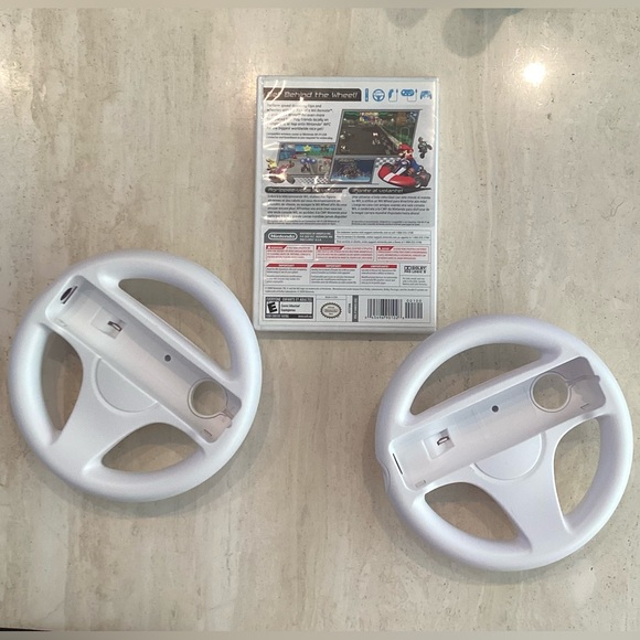 Mario Kart Wii & Wheels Nintendo Wii Game 2 Racing Wheel - Picture 4 of 11